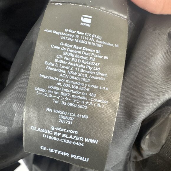 G-Star RAW Classic BF Blazer Women’s XL Black Structured Jacket - Picture 9 of 10